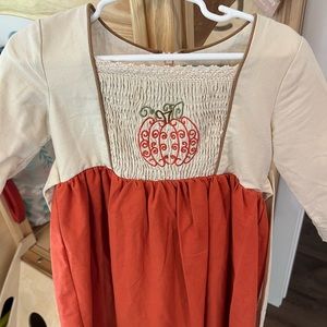 Size 6 embroidered pumpkin dress for fall/Thanksgiving